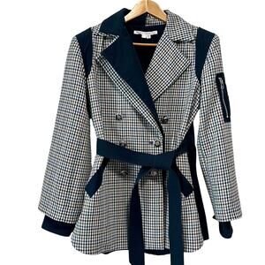 Veronica Beard Toral Dickey Jacket Belted Asymmetrical Collar Blazer Women’s S